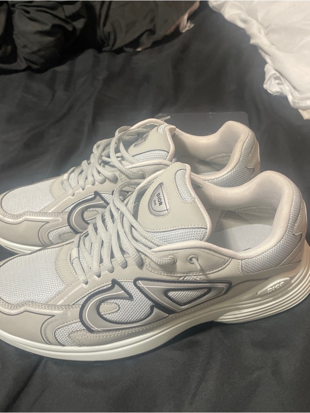 Dior Men's Light Gray Mesh & Leather Sneakers with Reflective Accents - Picture 8 of 8